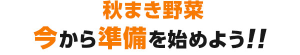 秋まき野菜今から準備を始めよう