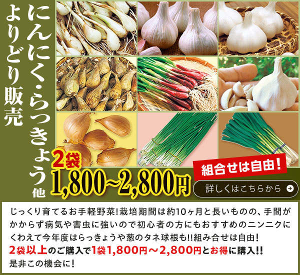 にんにく・らっきょうなどよりどり販売