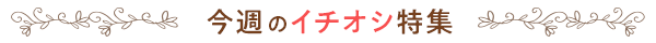今週のイチオシ特集