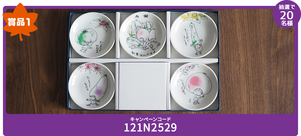 賞品1 抽選で20名様 キャンペーンコード 121N2529