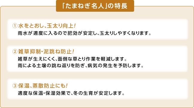 透水マルチ「たまねぎ名人」 | 種・苗・球根・ガーデニング用品・農業資材の通販サイト【タキイネット通販】